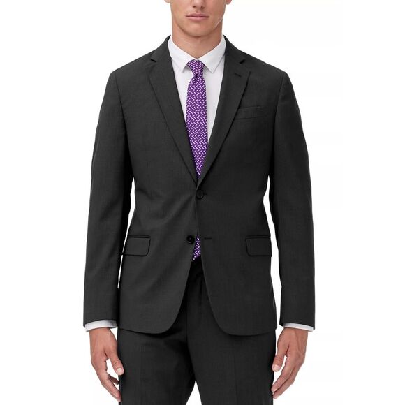 Armani Exchange Mens Slim Fit Wool Micro Stripe Suit Jacket 46 Regular Charcoal - Picture 1 of 3
